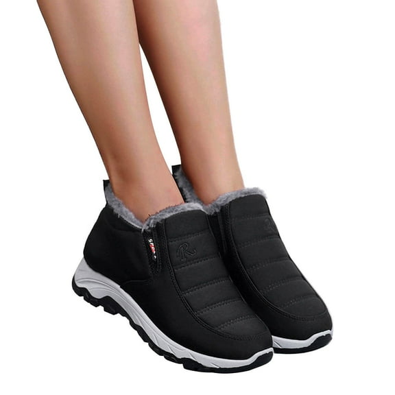 Oyedens Womens Winter Snow Boots Waterproof Plush Lined Warm Work Ankle Booties for Old Women