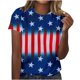 thumbnail image 1 of Fiudx Camisas de Mujer Camiseta con Estampado Del Día de La Independencia, Informal Ya La Moda, con Cuello Redondo y Top de Manga Corta para Mujer, 1 of 3