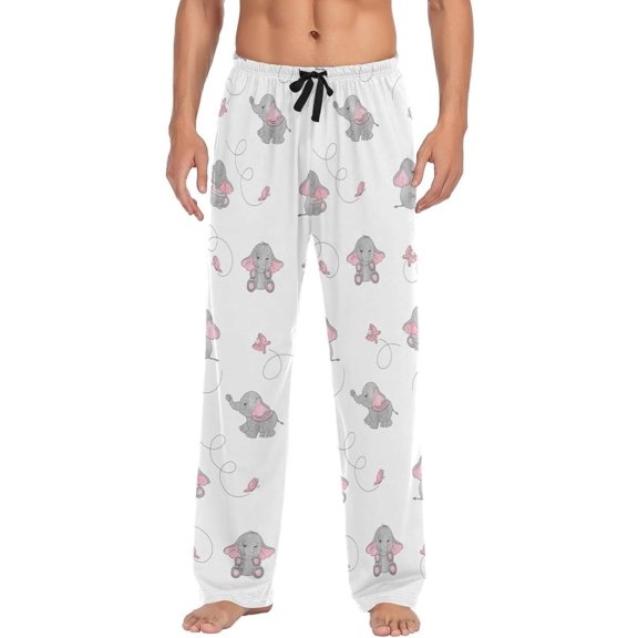 GZHJMY Elephant Pajama Pants for Men, Lounge Pants Lightweight Men Pajama Bottoms with Drawstring Pockets, Christmas New Year Birthday Gifts, X-Large