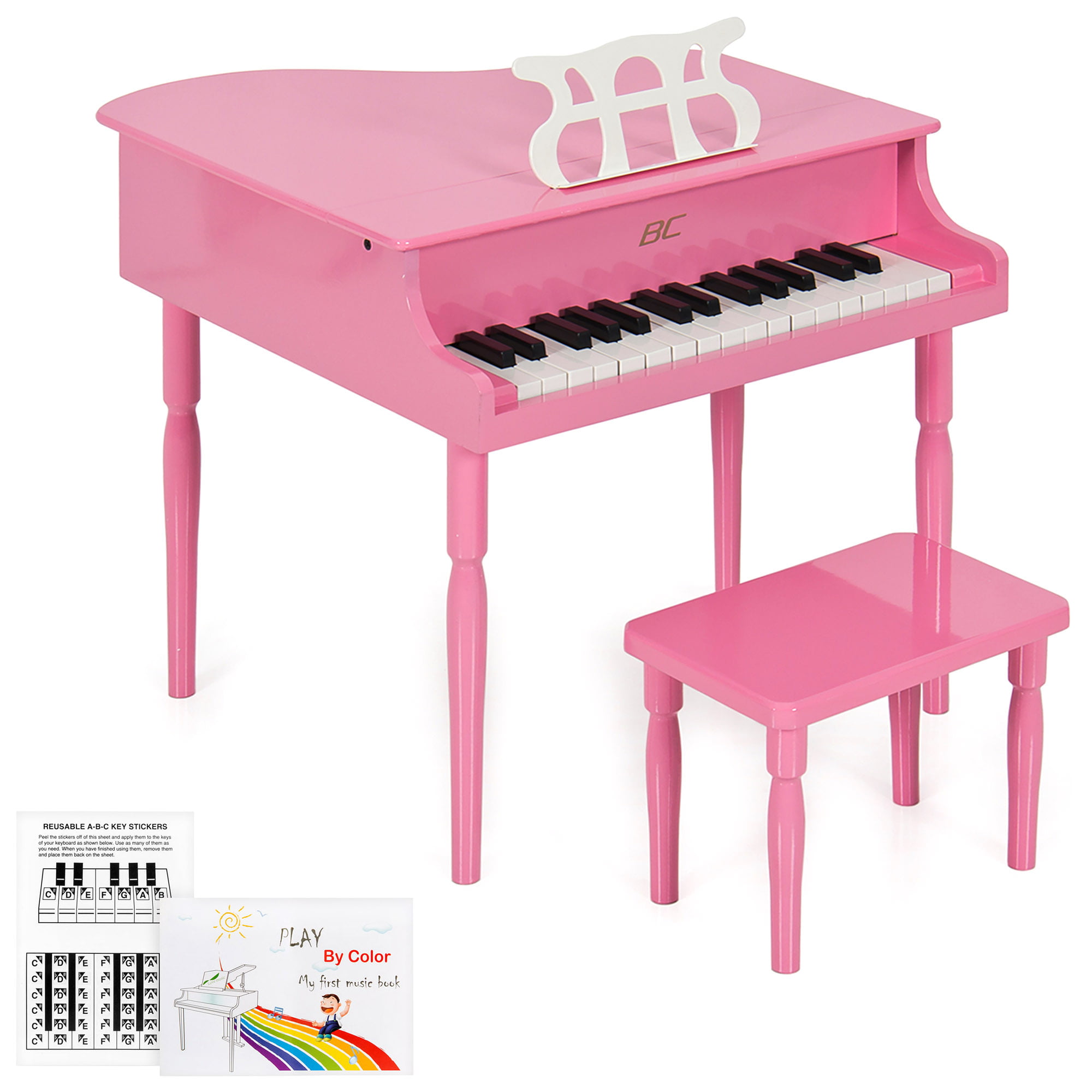 Best Choice Products Kids Classic Wood 30 Key Mini Grand Piano