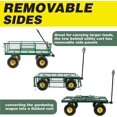 thumbnail image 5 of Lauco Garden Cart Heavy Duty Steel with Removable Mesh Sides to Convert into Flatbed, Utility Carts with Wheels, Yard and Garden Wagon, 600 Lb, Green, 5 of 7
