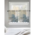 thumbnail image 5 of Blue Grey Beige Tier Curtains 36 Inch Length,Sheer Curtains for Bedroom Living Room Window Abstract Modern Art Oil Painting Rod Pocket Drapes Kitchen Curtains Small Half Window 27.5"x36" 2 Panels, 5 of 6