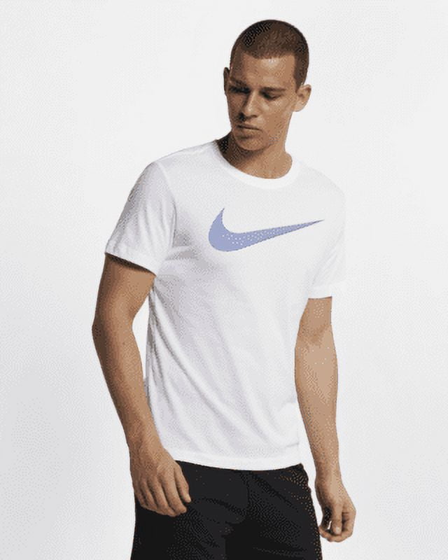 Nike Men's Dry Tee Drifit Cotton Crew Solid, White/Black, Large