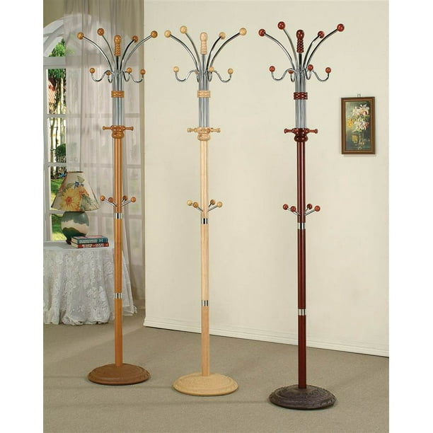 Manhattan 74 In Standing Wood Coat Rack Cherry Com Wood Coat Rack Cherry, Cherry Coat Rack Standings