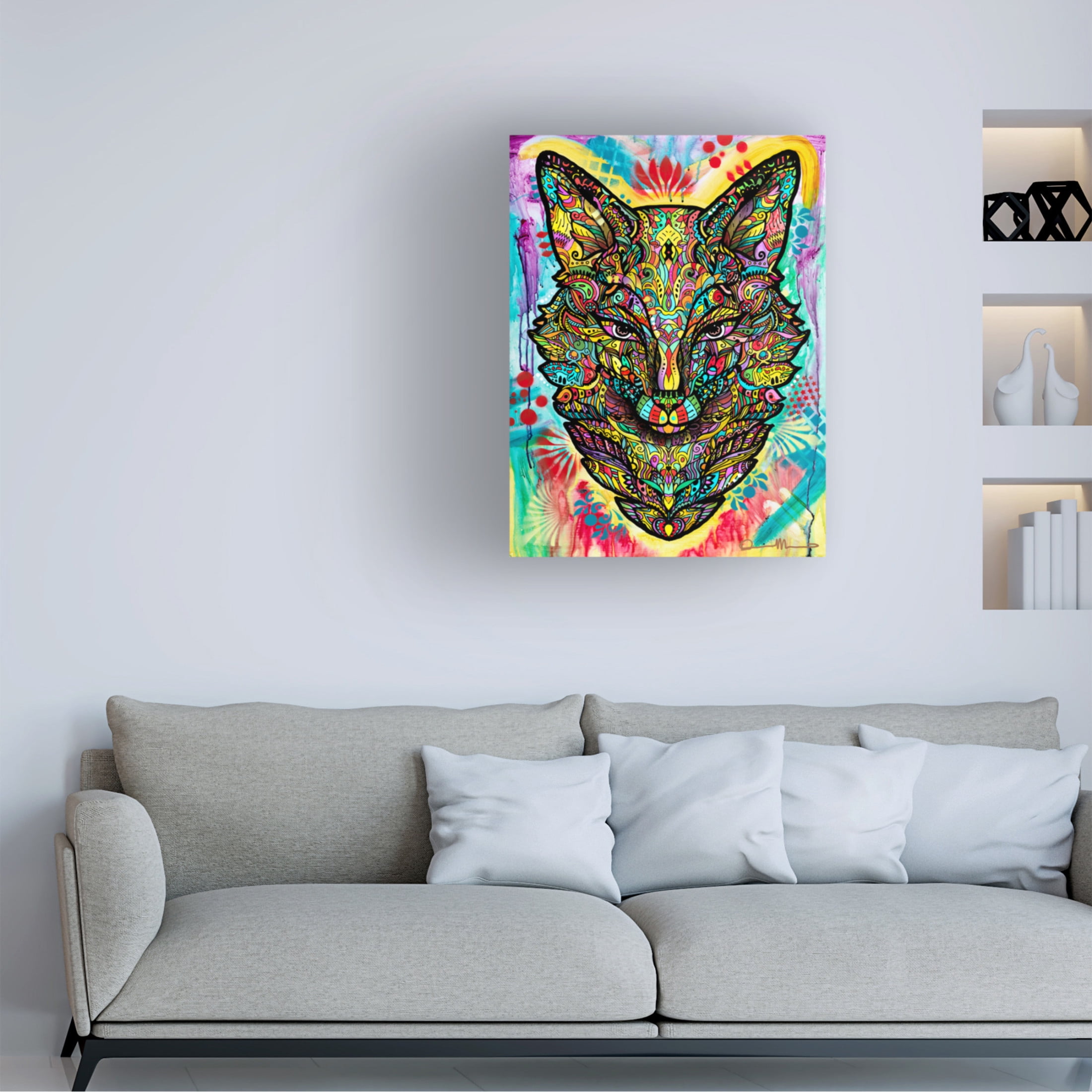 Canvas Wall Art - Dean Russo 'Spiritual Fox' Wall Art for Living Room, Bedroom, or Office Décor by Trademark Fine Art - 14 x 19 Inches