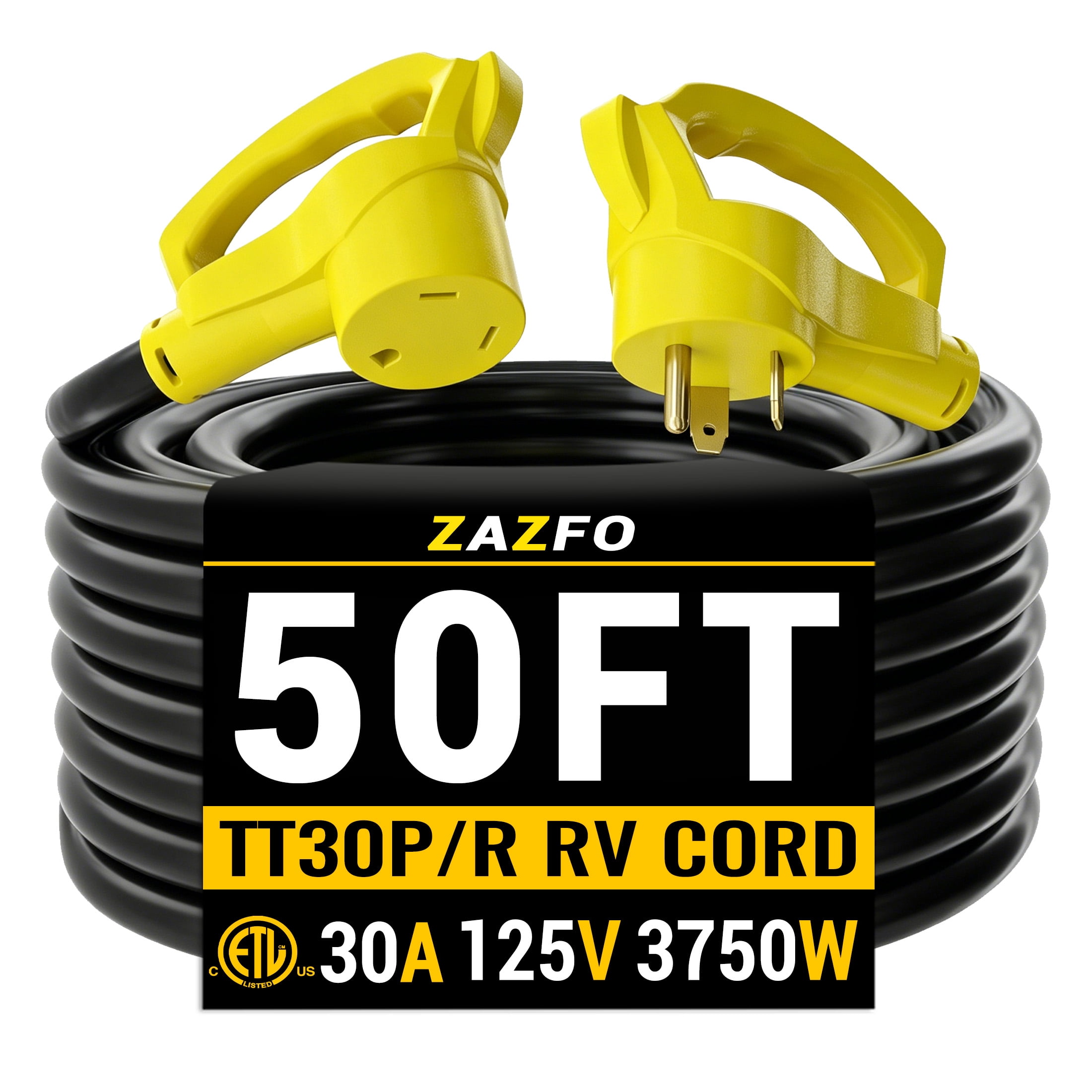 ZAZFO 50 Ft 30 Amp RV Extension Cord with Waterproof Design photo 1