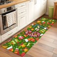 thumbnail image 2 of Merry Christmas 2'x6' Runner Rugs for Hallway Kitchen Bedside Non Slip, Winter Xmas Stockings Gifts Cartoon Green Entryway Rug Runners with Rubber Backing, Long Carpet Runner for Laundry Room, 2 of 8