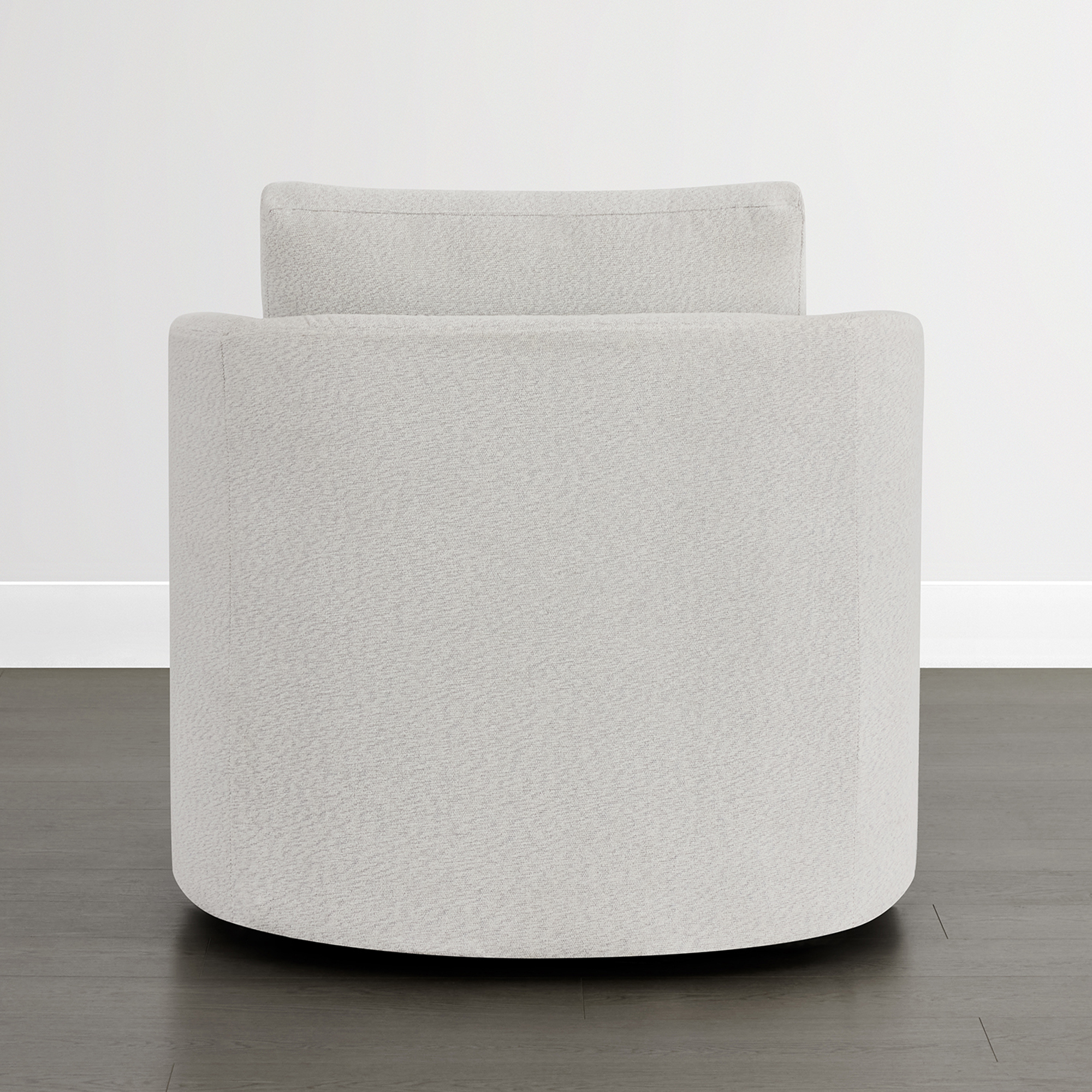 Spruce & Spring Modern Upholstered Swivel Barrel Accent Chair with Removable Slipcover White, Single Chair
