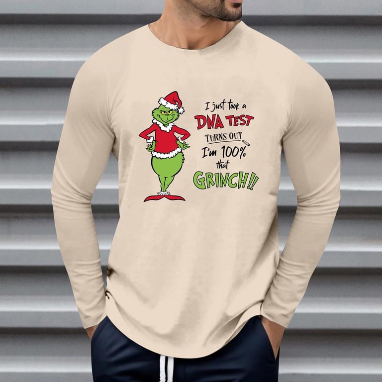 Christmas Grinch Shirt Men Funny Christmas Crewneck Raglan