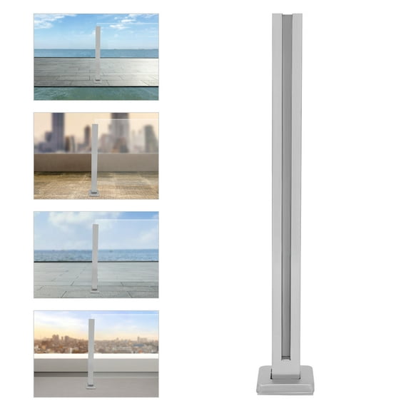 Durable 304 Stainless Steel Railing with Glass Panel, 25.6-inch Post, 220 lbs Load Capacity, Modern Design for Outdoor Use