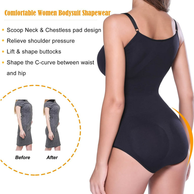 VASLANDA Women's Shapewear Bodysuit Tummy Control Seamless Everyday Shaping  Bodysuits Sculpting Body Shaper Panty Body Briefer