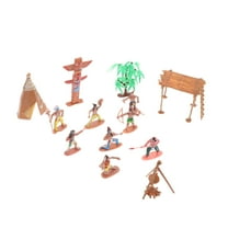LEORX Primitive Human Figurines Primitive Tribe Models Brown 1 Set