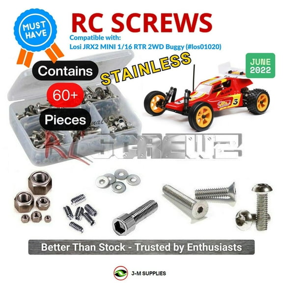 RCScrewZ Stainless Screw Kit los131 for Losi JRX2 Mini 1/16 2WD #los01020 RC Car | SET