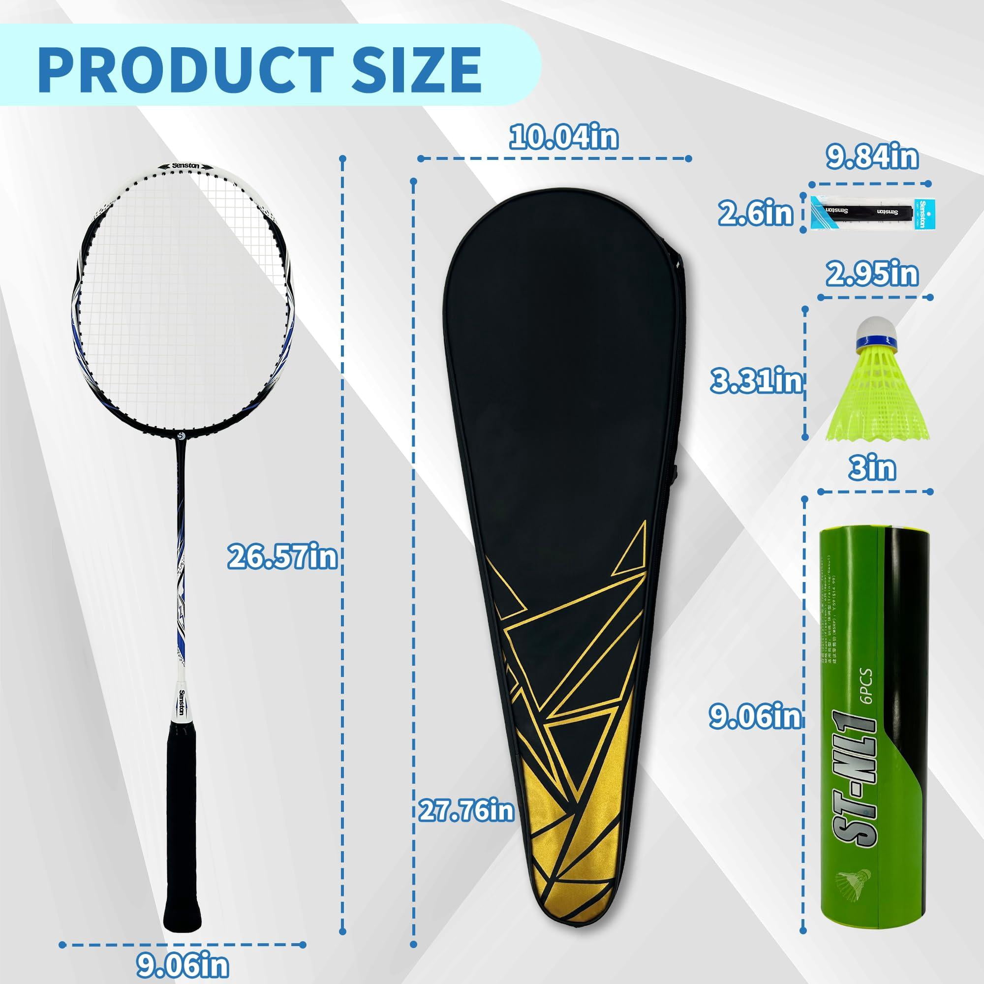 Carbon Composite Badminton Rackets For Beginners - Complete 2-player Kit With Bag | Lightweight & Easy To Use Backyard  Park Indoor Outdoor Play