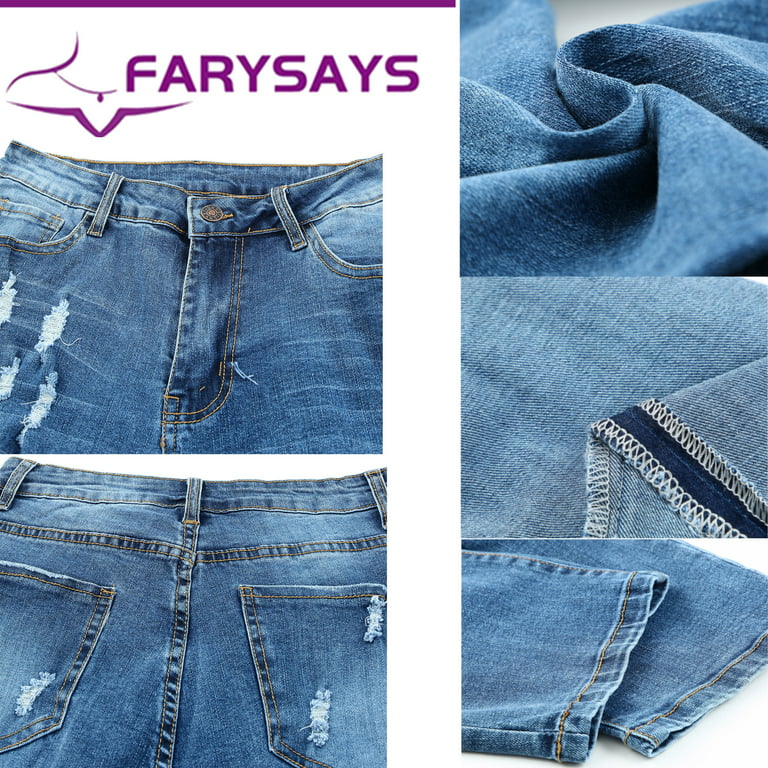 FARYSAYS Tummy Control Jeans for Women's Ripped Boyfriend Jeans
