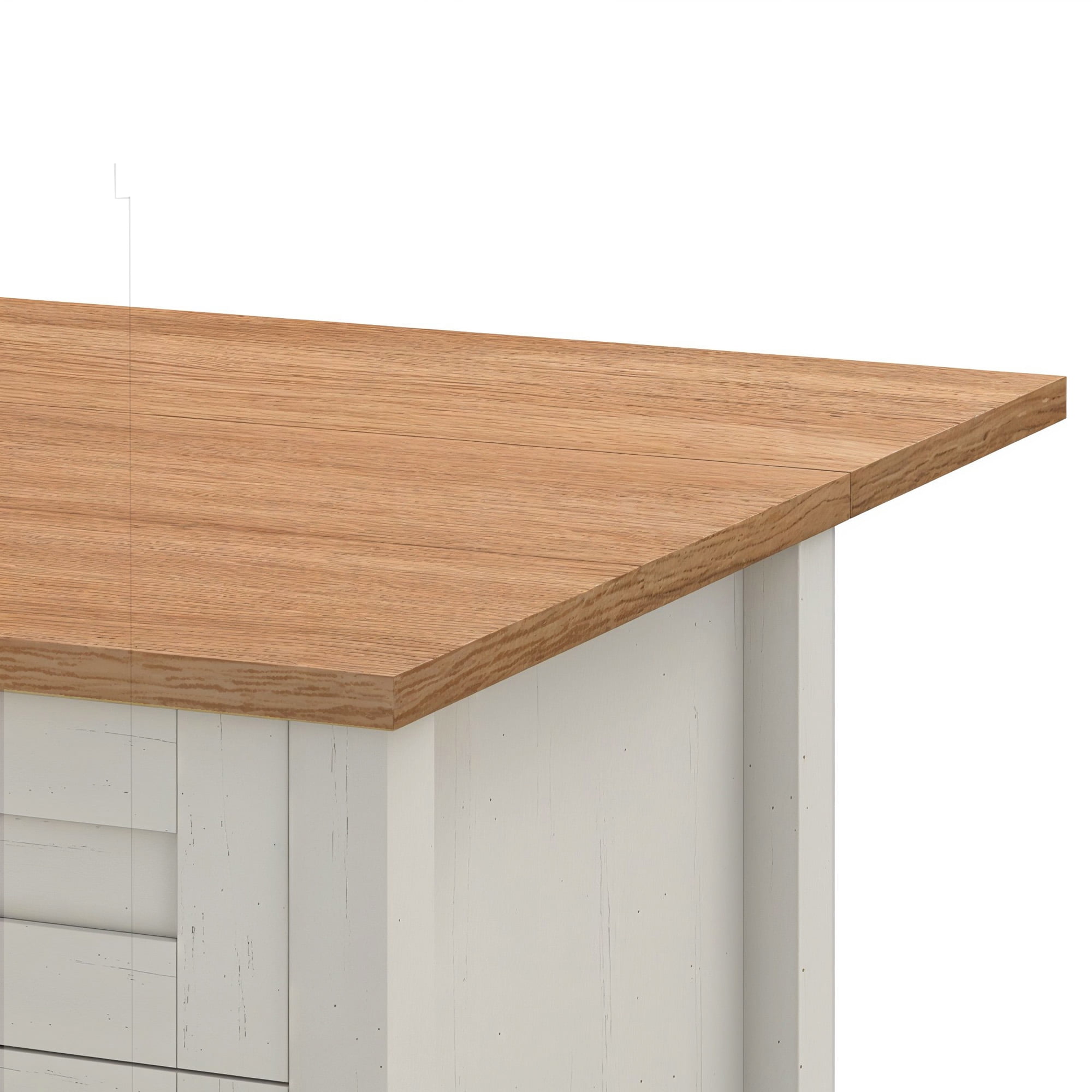 Uforic Kitchen Island Table with Drop Leaf & Wheels, Kitchen Island Cart with Trash Storage, White