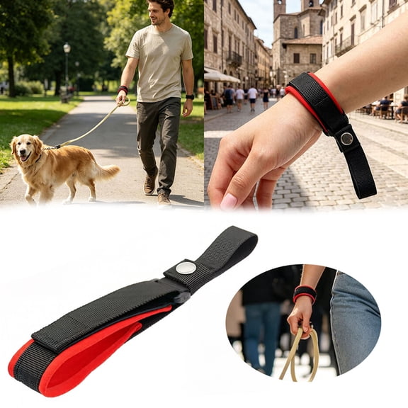 Gytml Hands-Free Wrist Dog Leash, Anti-Slip Short Wristband Leash, Comfortable Training Leash For Small To Large Dogs(Red-52X3Cm)