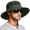 thumbnail image 2 of QASIEATN Women's and Men's Beach Hats Wide Brimmed Breathable Sun Hat Summer Outdoor Fishing Caps Solid Vacation Bucket Hat, 2 of 7