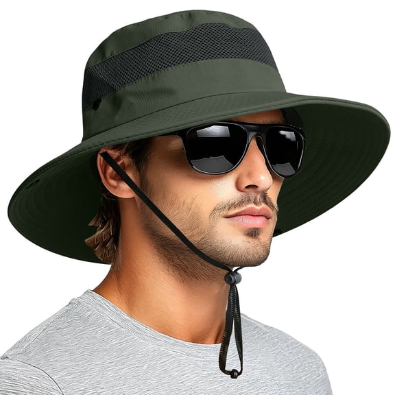 Delayuji Bucket Hat Unisex UPF50 Wide Brim Mesh Breathable Sun Hat Soft Relaxed Fit Fishing Beach Outdoor Travel Casual UV Protection Breathable Hat