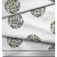 thumbnail image 2 of Soimoi Modal Satin Fabric Leaves & Floral Block Print Sewing Fabric Yard 42 Inch Wide, 2 of 3