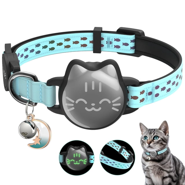 Soporte impermeable para Airtag con correa reflectante para collar de gato