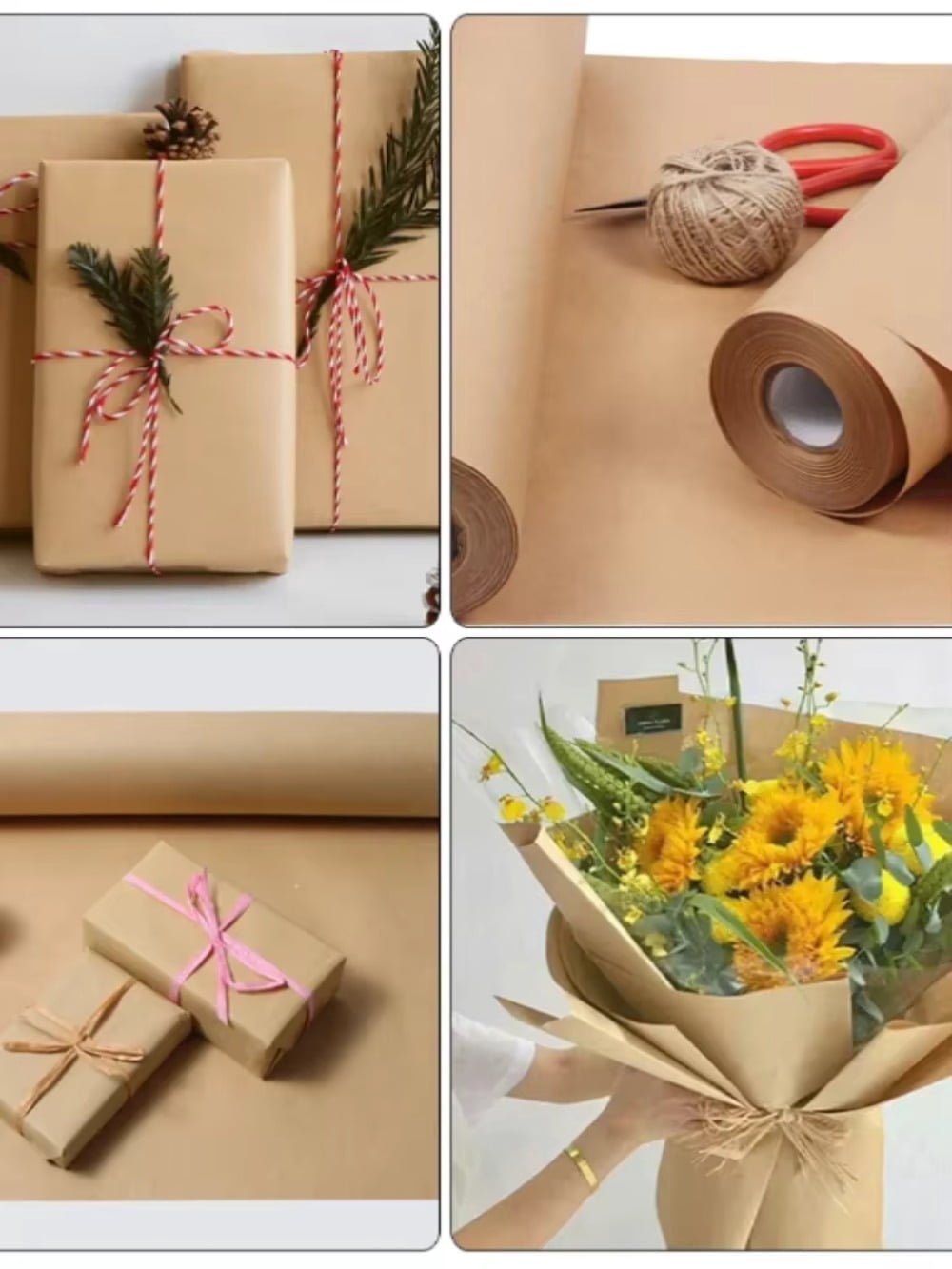 AIGIA Brown Kraft Paper Rolls for Packing Natural Kraft Wrapping Paper DIY Making Craft Paper Art Projects