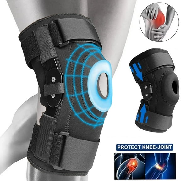 OhhGo Hinged Knee Brace for Women Men, Knee Supports Sleeve with Removable Bracket Knee Stabilizer for Arthritis Pain Joint Pain Knee Pain Relief