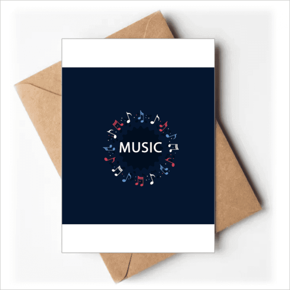 Red Blue Roundshaped Music Notes Greeting Cards You are Invited