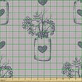 thumbnail image 2 of Ambesonne Sketch Fabric by the Yard Upholstery, Rowan Berries Heart Jar, 2 Yards, Mauve Purple Grey, 2 of 5