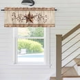 thumbnail image 5 of Kitchen Valances for Window, Farmhouses Country Stars Berries Light Filtering Rod Pocket Valance Curtain, Retro Wood Patterns Short Curtains Window Topper for Bedroom Bathroom Living Room 54x18in, 5 of 9
