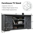 thumbnail image 4 of T4TREAM Farmhouse TV Stand with 4 Drawer for TVs up to 75", Farmhouse Entertainment Center with Adjustable Shelves & Barn Door, Black, 4 of 8