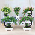 thumbnail image 2 of Visland Artificial Plants Bonsai Simulation Small Tree Fake Flower Pot Tabletop Potted Ornaments Home Decor Hotel Garden Decor, 2 of 7
