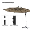 thumbnail image 2 of Sonerlic 10ft Outdoor Patio Hanging Offset Umbrella with Steel Frame for Yard,Poolside and Deck,Taupe, 2 of 7