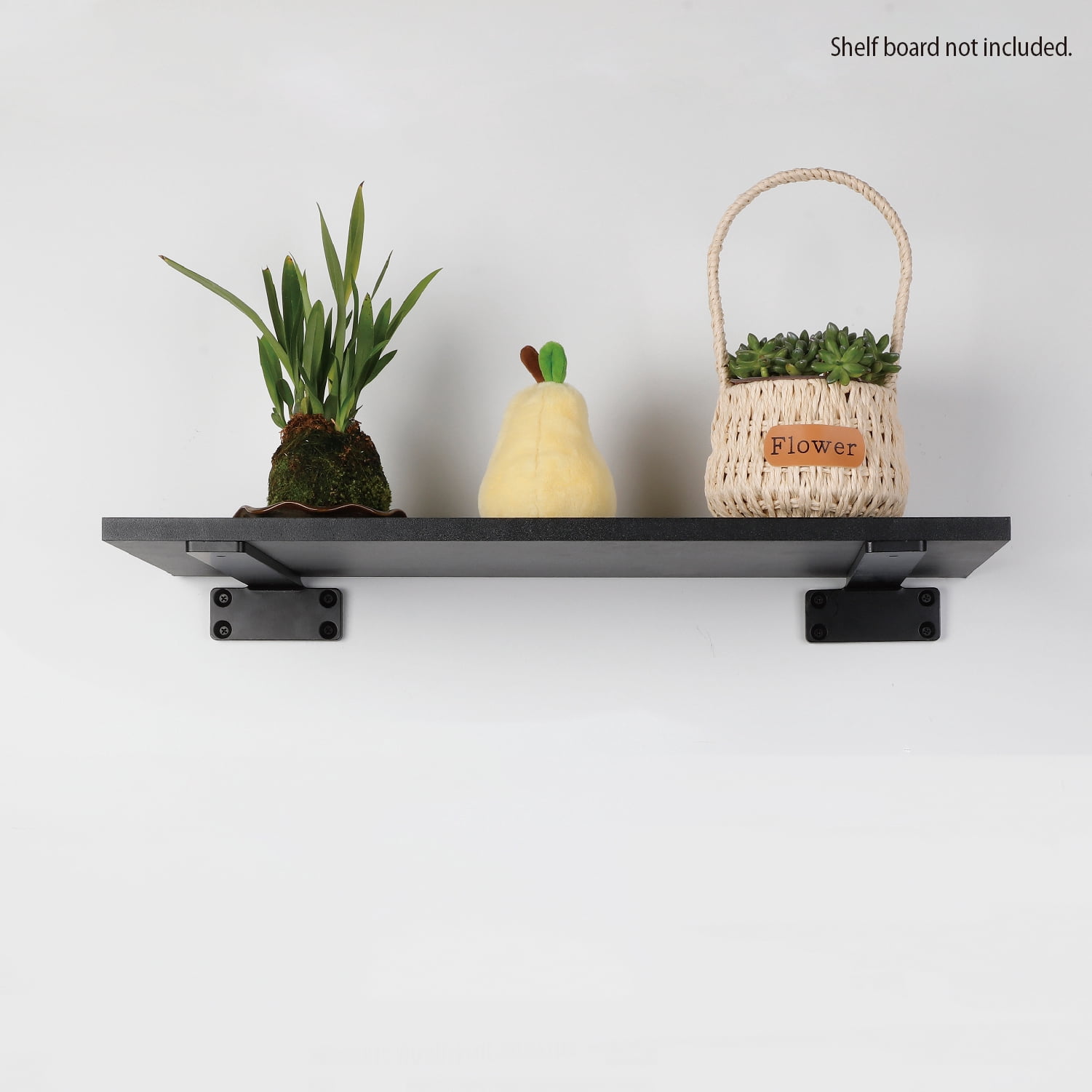 Hyper Tough 10" x 4" Floating Shelf Bracket, Black, 2-Pack