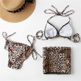 thumbnail image 4 of Copa con almohadilla para el pecho y sin soporte de acero Estampado de leopardo Sexy Bikini con tiras Conjunto de tres piezas Fridja  nalpqowj23127, 4 of 5
