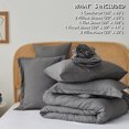 thumbnail image 4 of Juego de edredón HIMEET, color gris, tamaño queen, para todas las estaciones, 7 piezas, 4 of 8