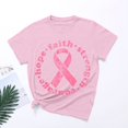 thumbnail image 4 of T-shirt à Manches Courtes Imprimé Lettres Col Rond Cancer du Sein Décontracté à la Mode pour Femmes Taille 4, 4 of 4