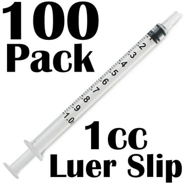 1mL TB Luer Slip Plastic Tip Syringes (Without Needles) - Pack of 100 by SciencePurchase