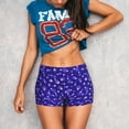 thumbnail image 3 of Fotbe Beautiful Purple Snowflakes Shorts Sin Costuras – Shorts Deportivos de Cintura Alta para Mujer, Elásticos para Gimnasio, Yoga, Running o Ciclismo-X-Large, 3 of 8