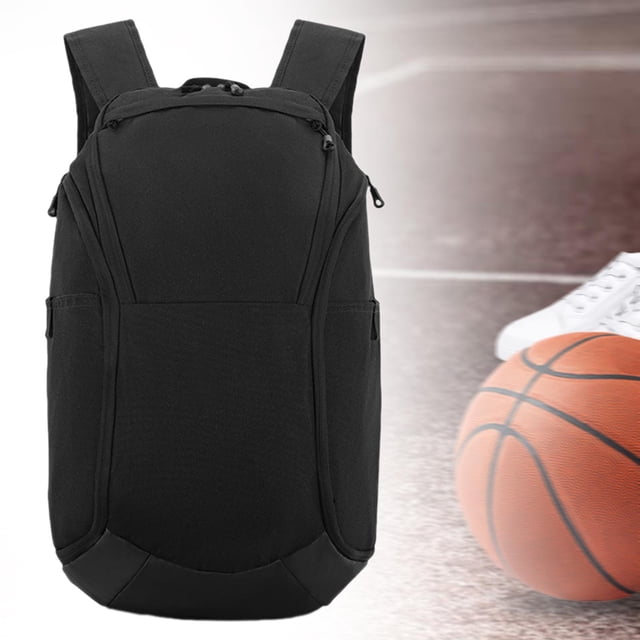 Mochila de baloncesto Bolsa para equipo de deportes al aire libre Bolsa de fútbol Bolsa de baloncesto con compartimento para pelota para balón de fútb Negro
