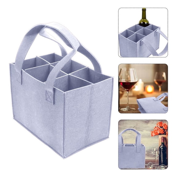 Insulated 6 Bottle Wine Tote Bag with Divider and Handle, Travel Cooler Bag for Picnic, Beach, Party & Gift, Sturdy Wine Carrying Case, Black