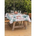 thumbnail image 2 of Outdoor Tablecloth with Umbrella Hole and Zipper, Coral Coastal Rectangle Table Cloth 60x84 Inch Waterproof Tablecloth, Blue Red Nautical Summer Beach Ocean Picnic Table Cover for Patio Camping, 2 of 7