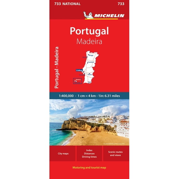 Michelin portugal, madeira road and tourist map - folded map: 9782067171299