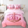 thumbnail image 1 of Erosebridal Rustic Lake Bedding King Comforter Set, Sea Anchor Down Comforter, Pink, Reversible 7-Piece, 1 of 1