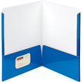 thumbnail image 2 of Smead, SMD87875, High Gloss 2-Pocket Folders, 25 / Box, Blue, 2 of 3