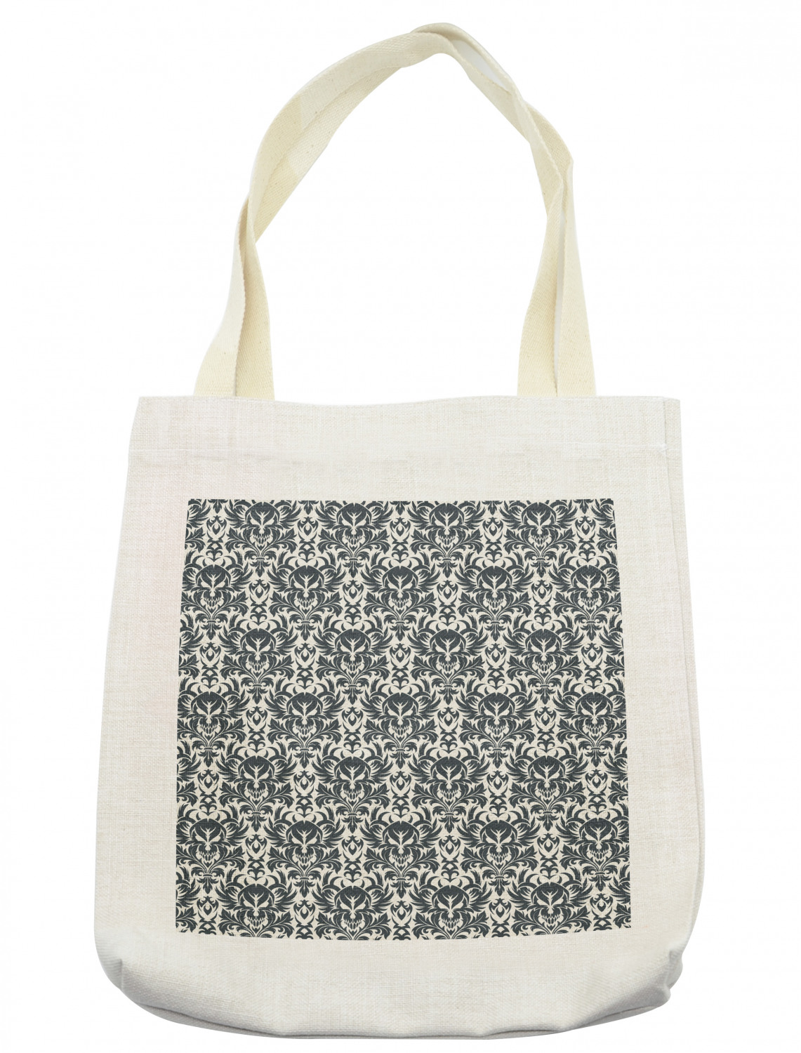 Gothic Tote Bag, Damask Inspired Ornamental Flourishes Abstract Floral ...