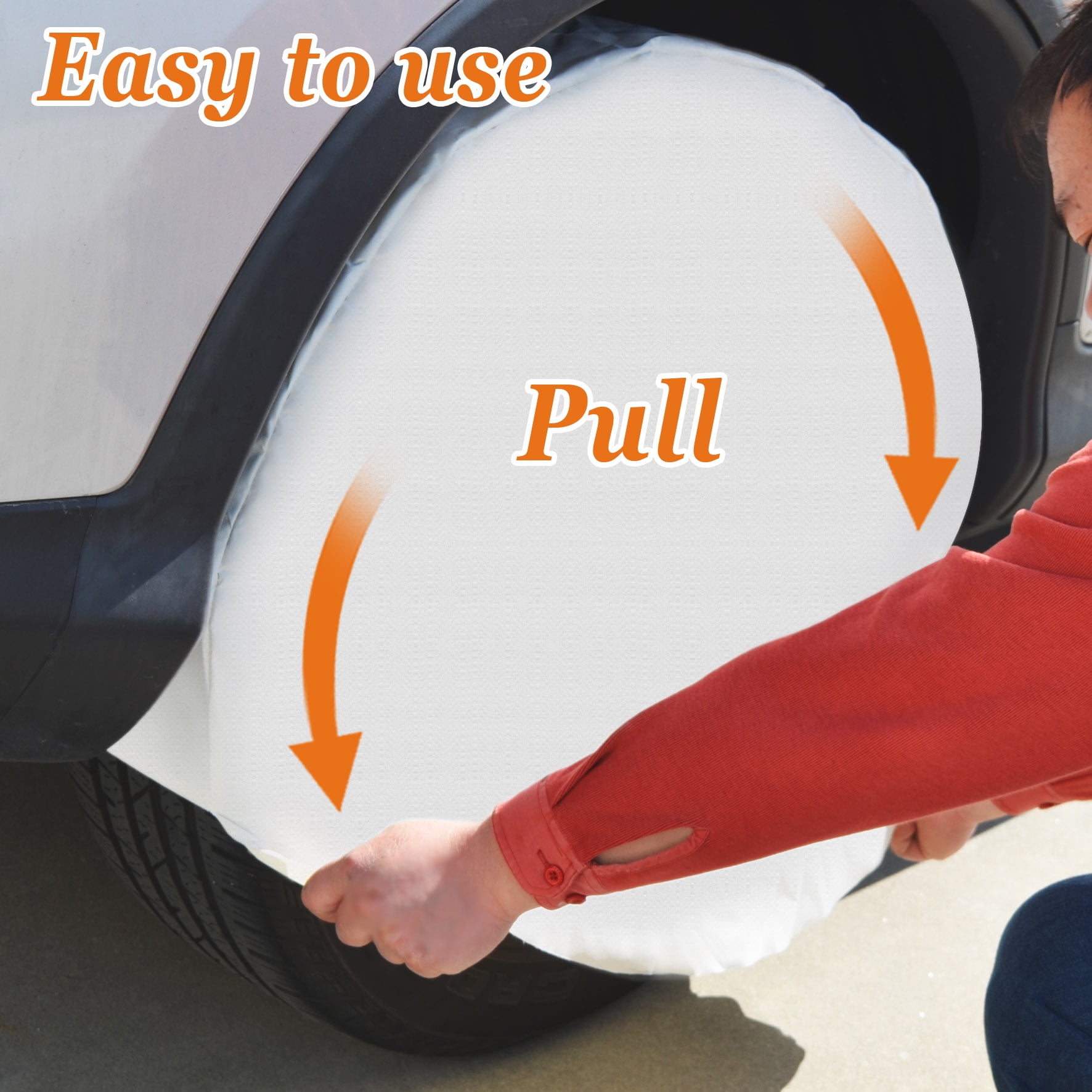 Ramuel 4-Piece Tire Cover Set – Universal Fit 24-26 Inch, UV & Waterproof, Black
