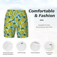 thumbnail image 5 of Lsque Mens Swim Trunks Lemon1 Pattern - Bathing Suit Compression Liner - Beach Swim Shorts Swimwear - (S-3XL) - Stretch Quick Dry -Small, 5 of 9