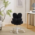 thumbnail image 5 of Ktaxon Teddy Fleece Office Chair, Rabbit Ear Backrest Vanity Chair, Adjustable Swivel Reading Chair for Home Office Black, 5 of 7
