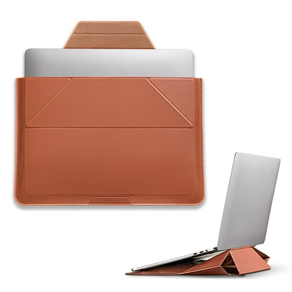 MOFT Laptop Bag Sleeve for MacBook Computer Expandable Storage, Two Adjustable Angles, Ultra-Slim Stylish Pieces Laptop Case, Sienna Brown, 15"-16"